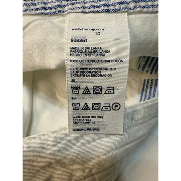 Tommy Hilfiger Cropped Cargo Pants Women’s 10 White 100% Cotton Lightweight - Picture 13 of 16